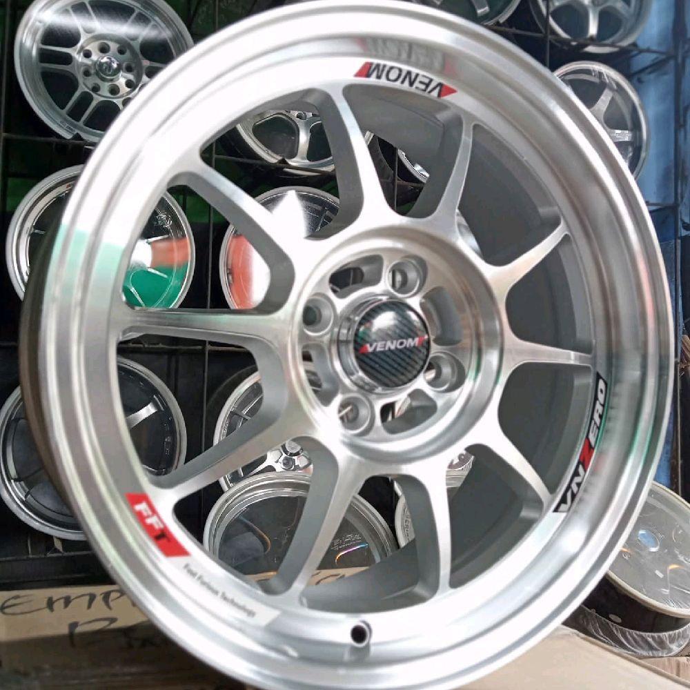 Velg Mobil Racing Venom Zero Y86 Ring 16 Warna Silver Lip Polish ET 42