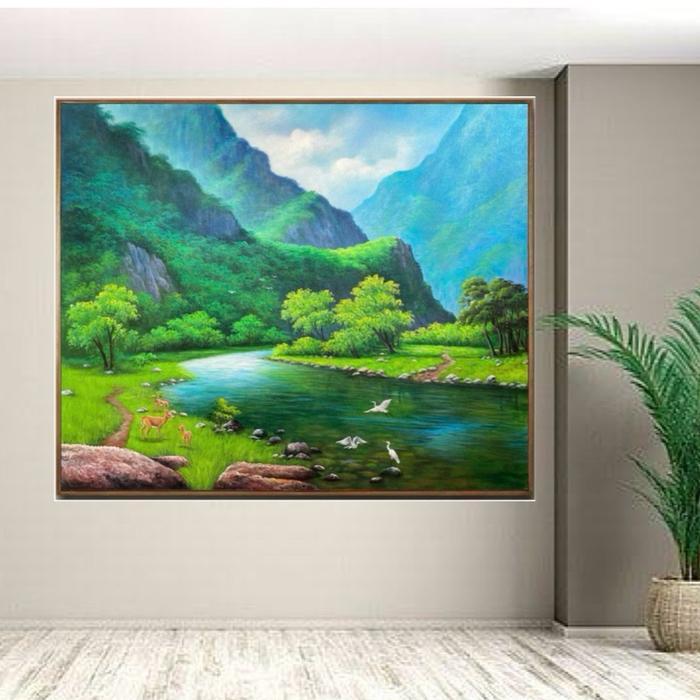 Lukisan Dinding Aesthetic Lukisan Kanvas dinding Lukisan pemandangan