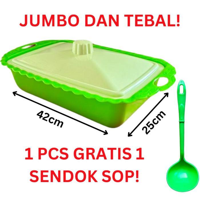 [ 1 Set 4 Pcs ] Wadah Saji Prasmanan Tempat Sayur Basi Basy Lauk Alat Hijau