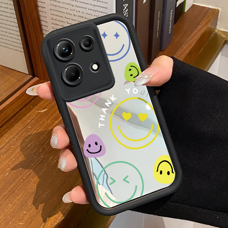 Casing Hp Infinix Note 30 Note 30 Pro Case Casing Kematian Smile Emoji Tas Pola Kasus cermin tangga 