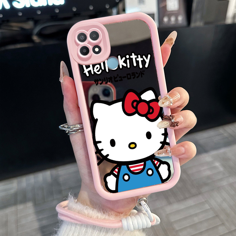 Casing Hp untuk OPPO A15 A15s A35 4G Case Casing kucing lucu pola Silikon Softcase Kasing HP tali ga