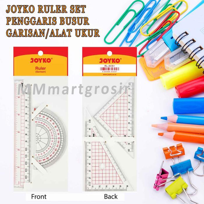 Joyko Ruler Set / 1 Set Penggaris Busur / Garisan Joyko / Alat Ukur