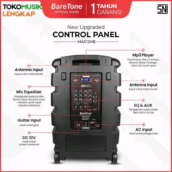 Baretone Speaker Portable Max12Hb Speaker Bluetooh 12Inch Speaker Portable Baretone Max 12Hb Terbaik