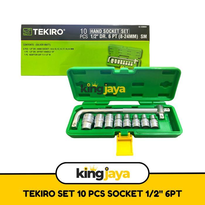 Kunci Sok 10 Pcs TEKIRO / Mata Sok 1/2" Socket Wrench Set 8-24 MM