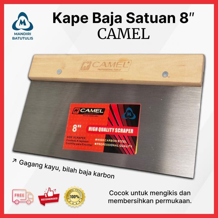 Kape Baja Satuan 8" Inch CAMEL Multifungsi Profesional - Kape Gypsum Besi Sekrap Skrap Gagang Kayu