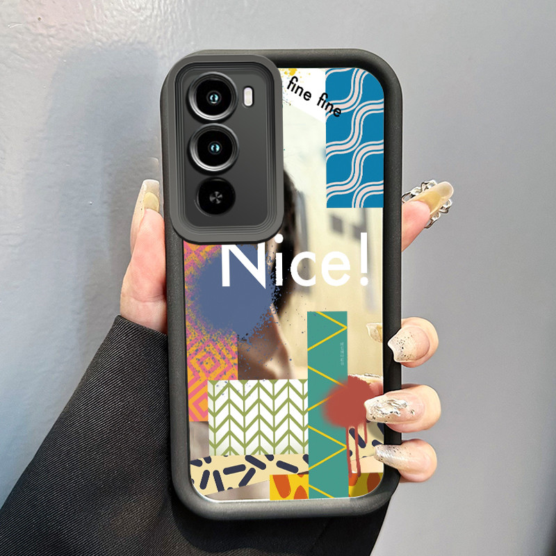 Casing Hp Untuk ITEL CITY 100 Case Garis sambungan warna-warni Mirror Kasing silikon cocok pria dan 
