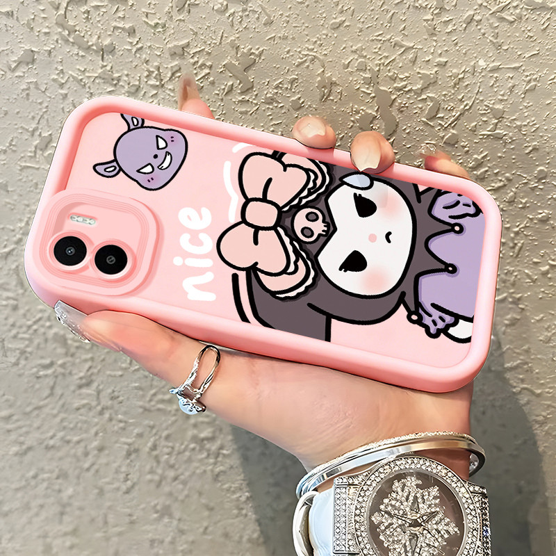 Casing Hp untuk Xiaomi Redmi A1 A2 Case Bow Doll pink  Kasing silikon cocok pria dan wanita Cesing K