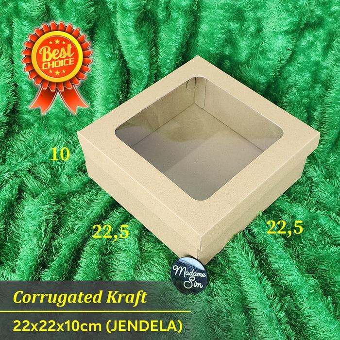 KOTAK BOLU - DUS BROWNIES - CAKE BOX 22x22x10 (JENDELA)