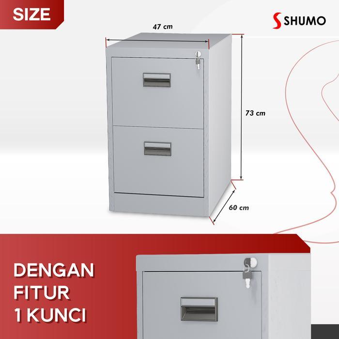 Filling Kabinet Besi 2 Susun LaciCabinet Laci Dokumen Arsip Kantor