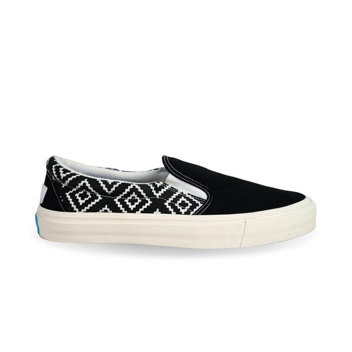 Eiger - X Koketo Tick Hitam Sepatu Sneakers Pria Wanita Casual Slip On Vulcanized