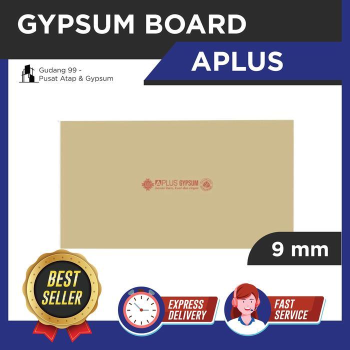 GIPSUM APLUS 9mm / GYPSUM A+ / GYPSUM BOARD APLUS 1,2 x 2,4 m perlembar