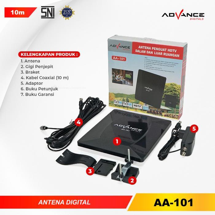 Advance Aa-101 Antena Booster Tv Digital Cocok Untuk Tv Tabung Dan Led Support Indoor & Outdoor Free