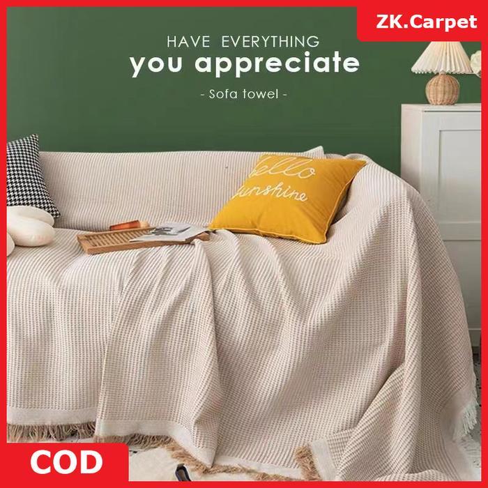 COD Zakka Selimut sofa Nordic Blanket size 130*180cm 180*260cm 180*340cm import - throw blanket -