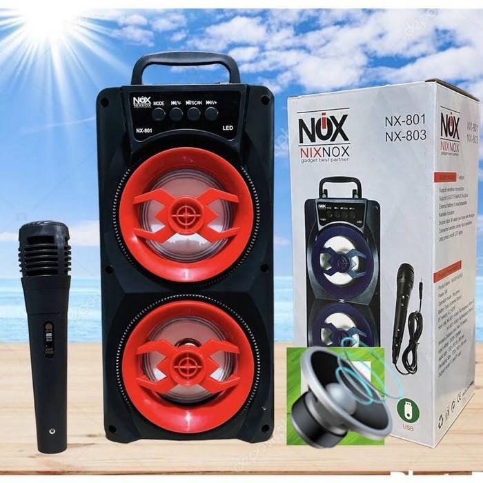 NEW PRODUCT SPEAKER BLUETOOTH KARAOKE NIXNOX NX-801 NX-802 NX-803 & NX-805 FREE MICROPHONE SPEAKER