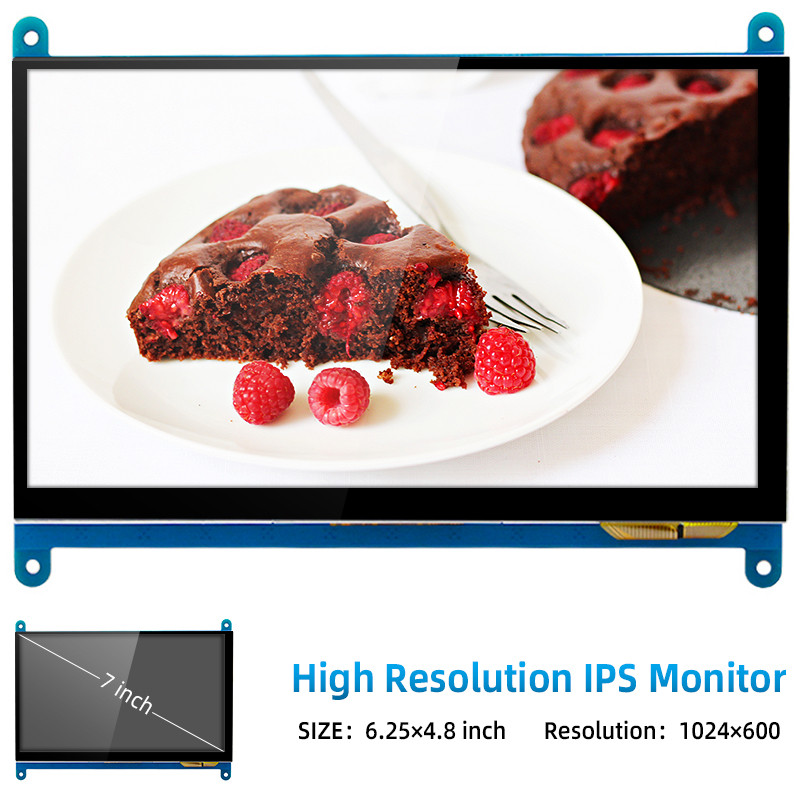 7 Inch Touch Screen Raspberry Pi 5 Capacitive HDMI-compatible TFT LCD for Orange Pi 5 Plus 3B RPI 5
