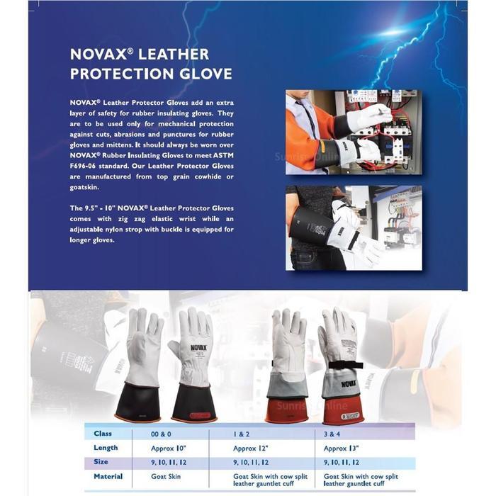 Novax Protection Gloves (Leather Protector) Tanpa Tali Hitam