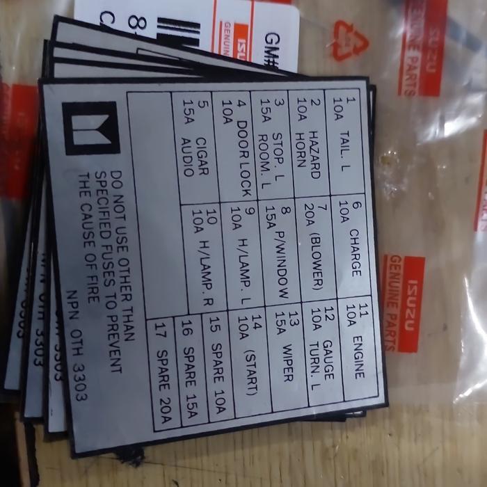 stiker box fuse sekring panther kotak ori 90-00
