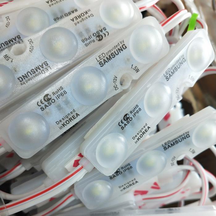 "New" Lampu modul LED 3mata Samsung SASO mata Dof susu 12V 1.5Watt Putih