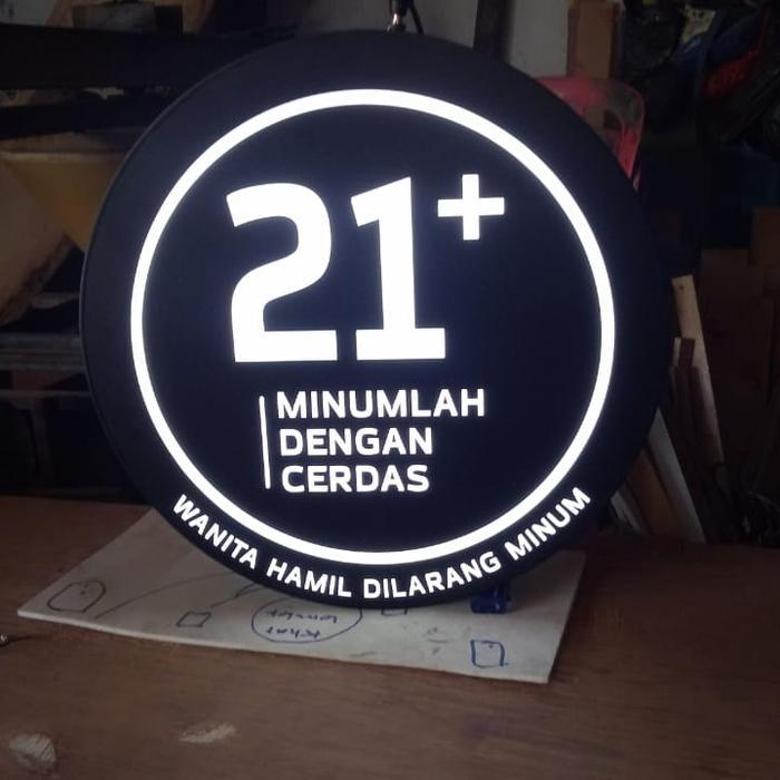 "New" Neon Box Bulat Dua sisi 2 sisi
