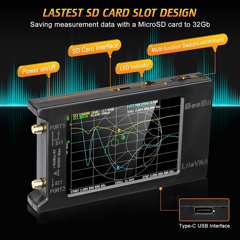 Newest NanoVNA Spectrum analyzer LiteVNA Vector Network Analyzer Antenna Analyzer NanoVNA-H4 Support