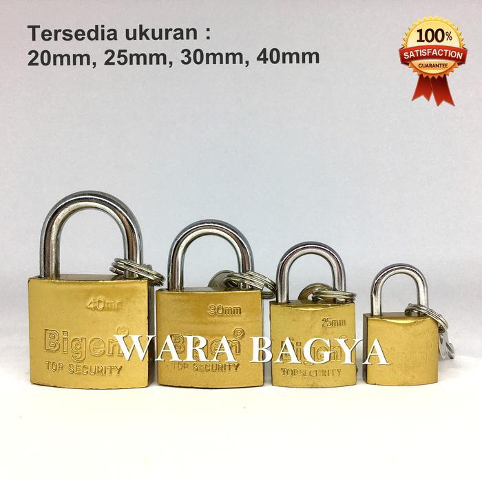 "New" Gembok Koper Pagar Kuning Gembok Kecil Bigen 20mm 25mm 30mm 40mm