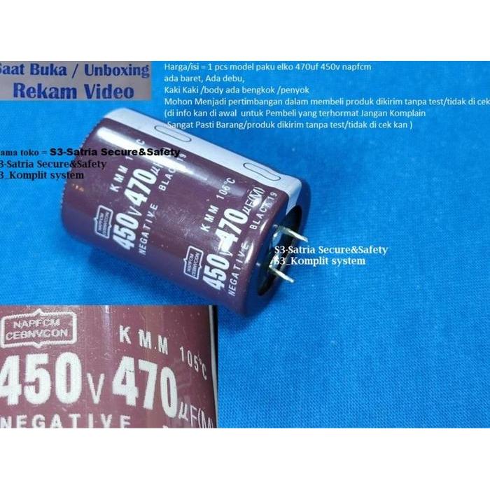 Elko 470Uf 450V 470Uf/450V Elco 470 Uf Mikro 450 Vol 450Vol 470Uf450V Electronic Parts Komponen