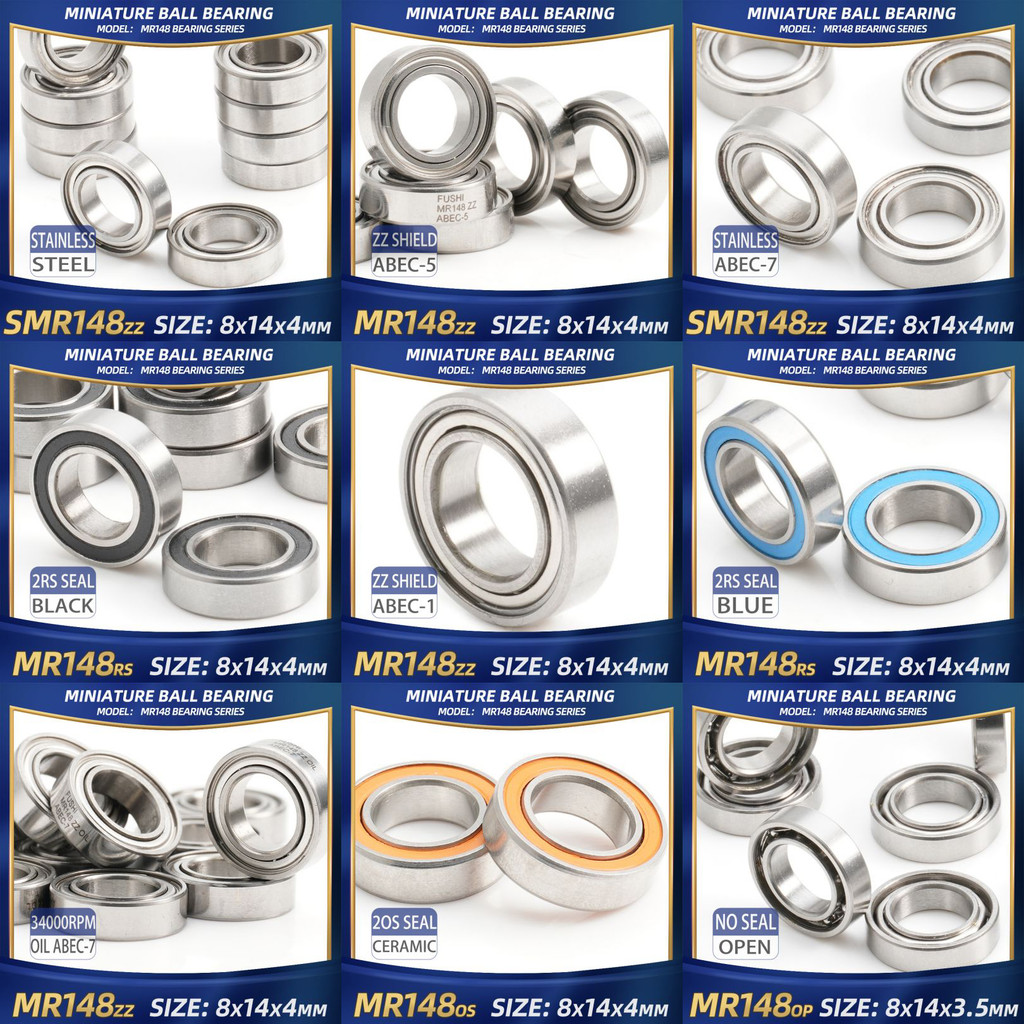 FUSHI Miniature Ball Bearing MR148zz 8x14x4 mm For Strong Handpiece Marathon MR148 RS 2RS Drills