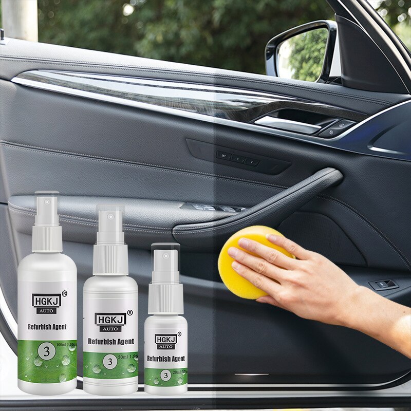 Plastic Renovator For Car Interior Conditioner Delay Oxidation Seat Leather Liquid Wax Restore Detai