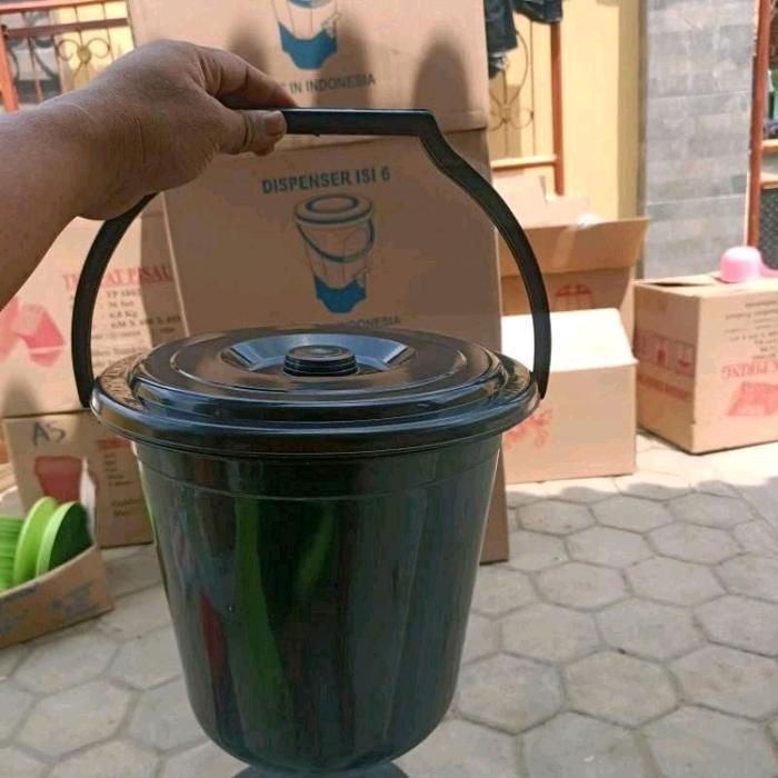 (UP) 3pcs Ember timba hitam 3 galon + tutup 11 liter tasyukuran / air, slametan / syukuran / hajatan