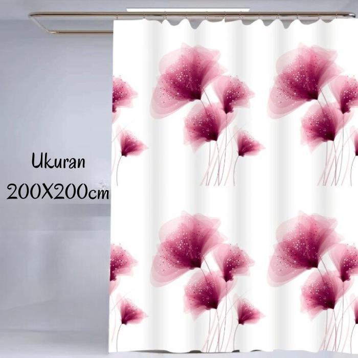 Tirai Pembatas Ruangan Kamar Mandi Anti Air Ukuran 200X200cm