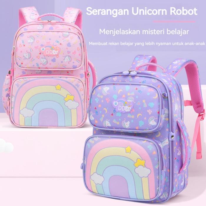 Catenzo Bags - Tas Sekolah Anak Perempuan Anti Air Model Pelangi Import - Tas Sekolah Anak Perempuan