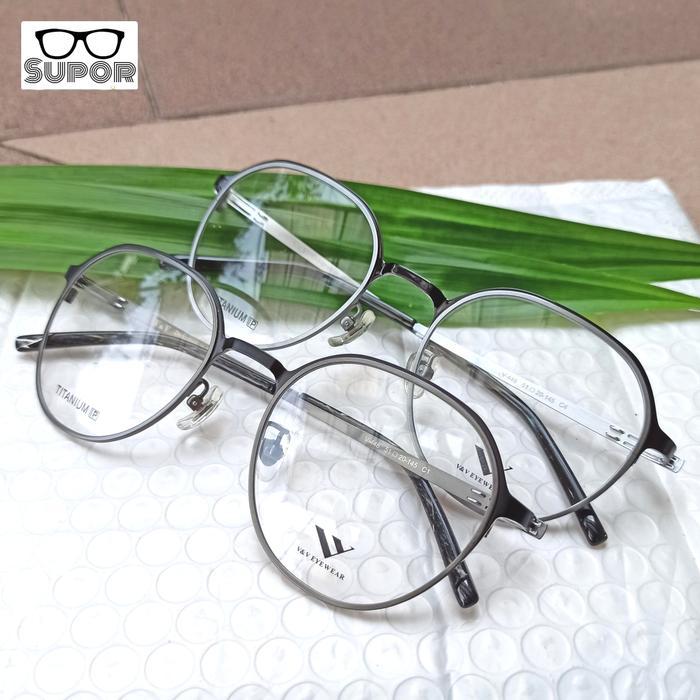 FF237 full Frame kacamata Titanium Pria wanita Ringan Minus Progresif