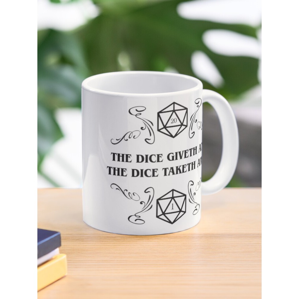 Mug Kopi Dadu Memberi dan Dadu Mengambil Mug Kopi RPG Meja Dadu D20