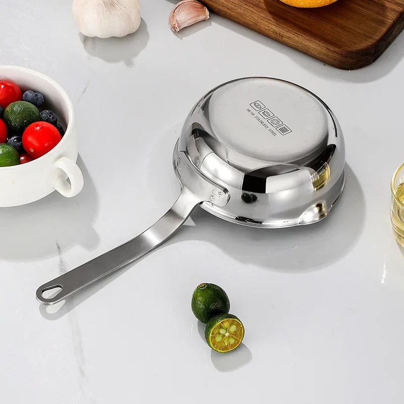 Stainless Steel Oil Pot 12cm Egg Frying Pan Mini Soup Milk Pot Cooking Saucepan Scalding-proof