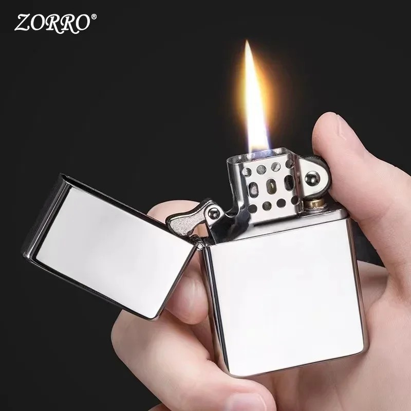 Zorro Brass Windproof Metal Lighter Retro Grinding Wheel Cigar Lighters with Personalized Creativity