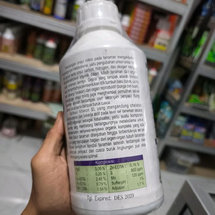 Little_Little_ Vitaron Sl Pupuk Cair 1 Liter - Daun Hijau Tanaman - Suplemen Sel Tanaman Chelated -