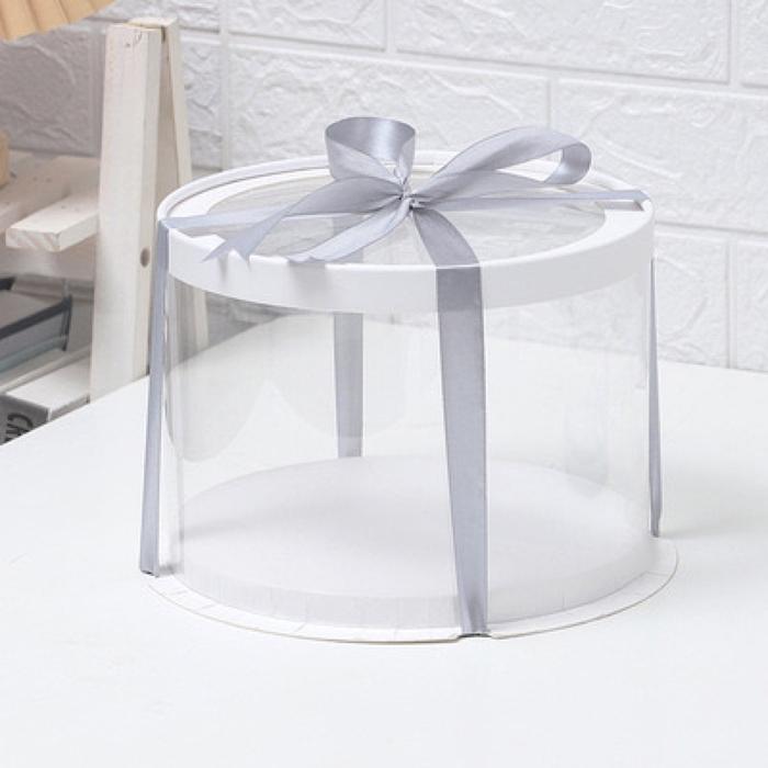 Cake Box Lingkaran / Box Mika Kue Bulat Box Mika Kue Tabung, Kotak Kue Tart Bulat, Box Money Cake,