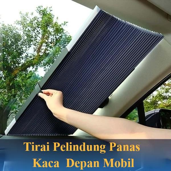 Penutup Tirai Pelindung Panas Kaca Depan Mobil Sun Shield Portable
