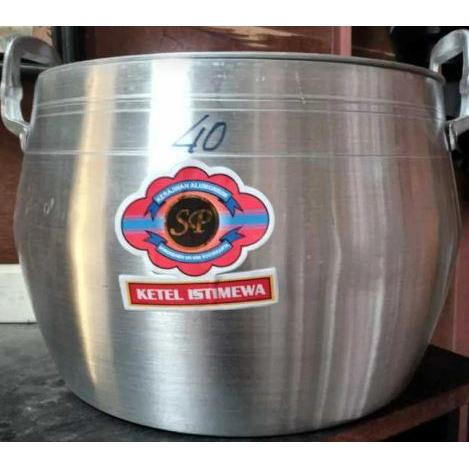 PERIUK NASI UK 40 SP MERAH ALUMUNIUM MUAT SAMPAI 8-10L / KETTLE UK 40, PANCI KASTROL PENANAK NASI