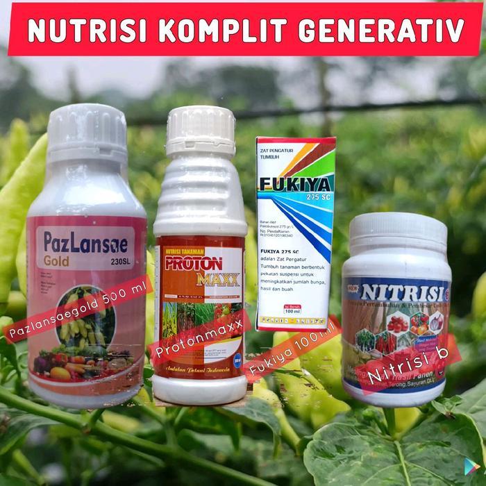 paket Pupuk Generativ 4 macam (Pazlansae Gold 500 ml + Proton Maxx + Fukiya 100ml + Nitrisi B )-