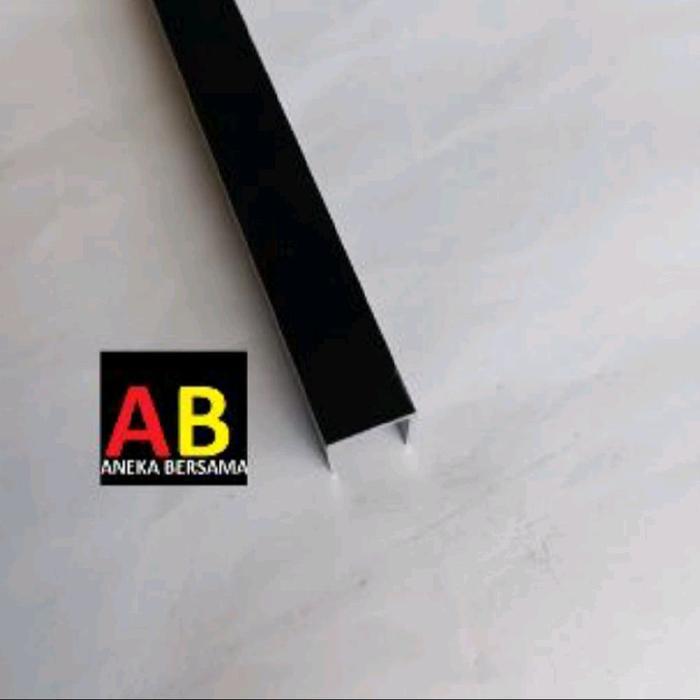 Lis U Aluminium Black 1cm x 1cm x 1cm Panjang 3m