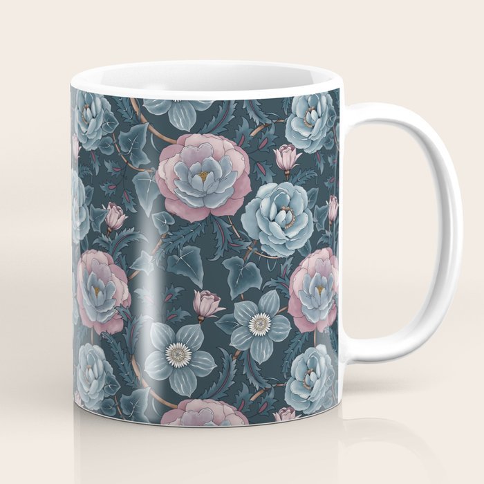 Mug Kopi Keanggunan Bunga Gelap Dark Floral Elegance Coffee Mug