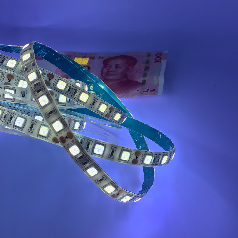 Ultraviolet 365nm UV Black Light LED Strip Light SMD5050 12V waterproof for UV Resin Curing Currency