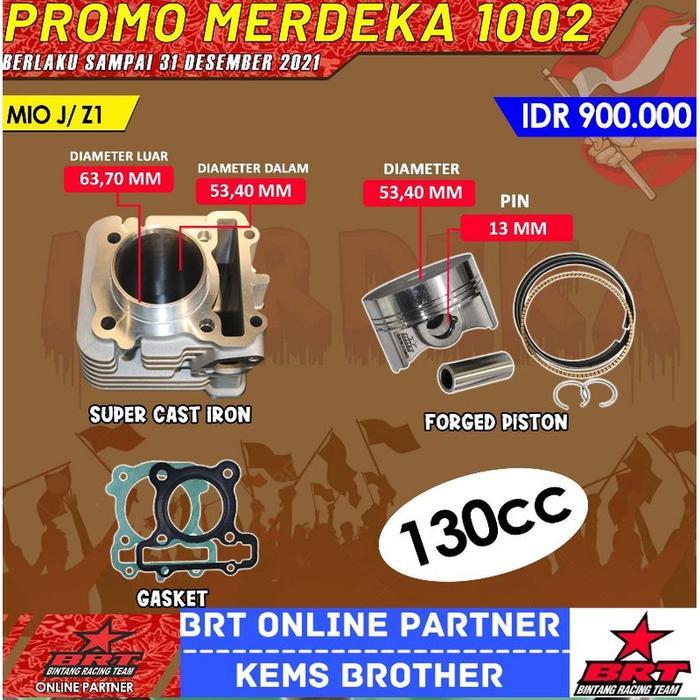 Blok Brt Mio J Atau X Ride Atau Fino Piston 53.4 Mm