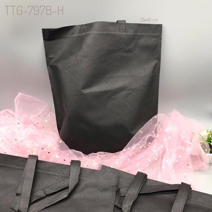 TAS Spunbond Handle/ Goodie Bag / Tas Kain Polos uk 35x40 Hitam Polos