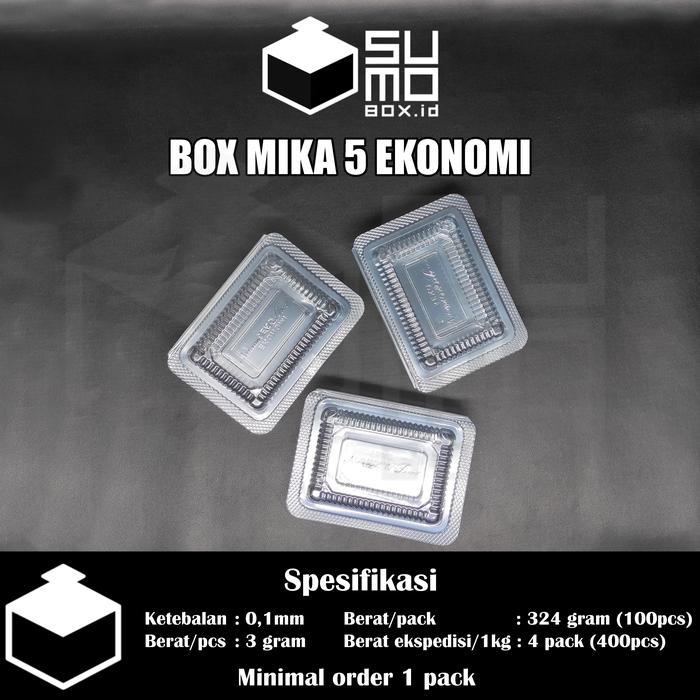 Box mika isi 100pcs box ukuran 5 ekonomi / Kotak kue nasi ukuran kecil