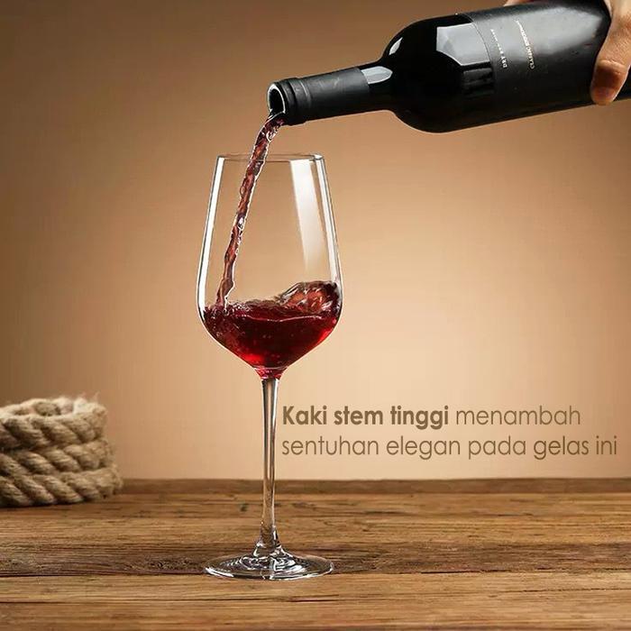 Gelas Wine Kaca Kristal Wine Goblet Red Wine Stem Glass Gelas Minum Anggur Crystal Glass Shiraz 02