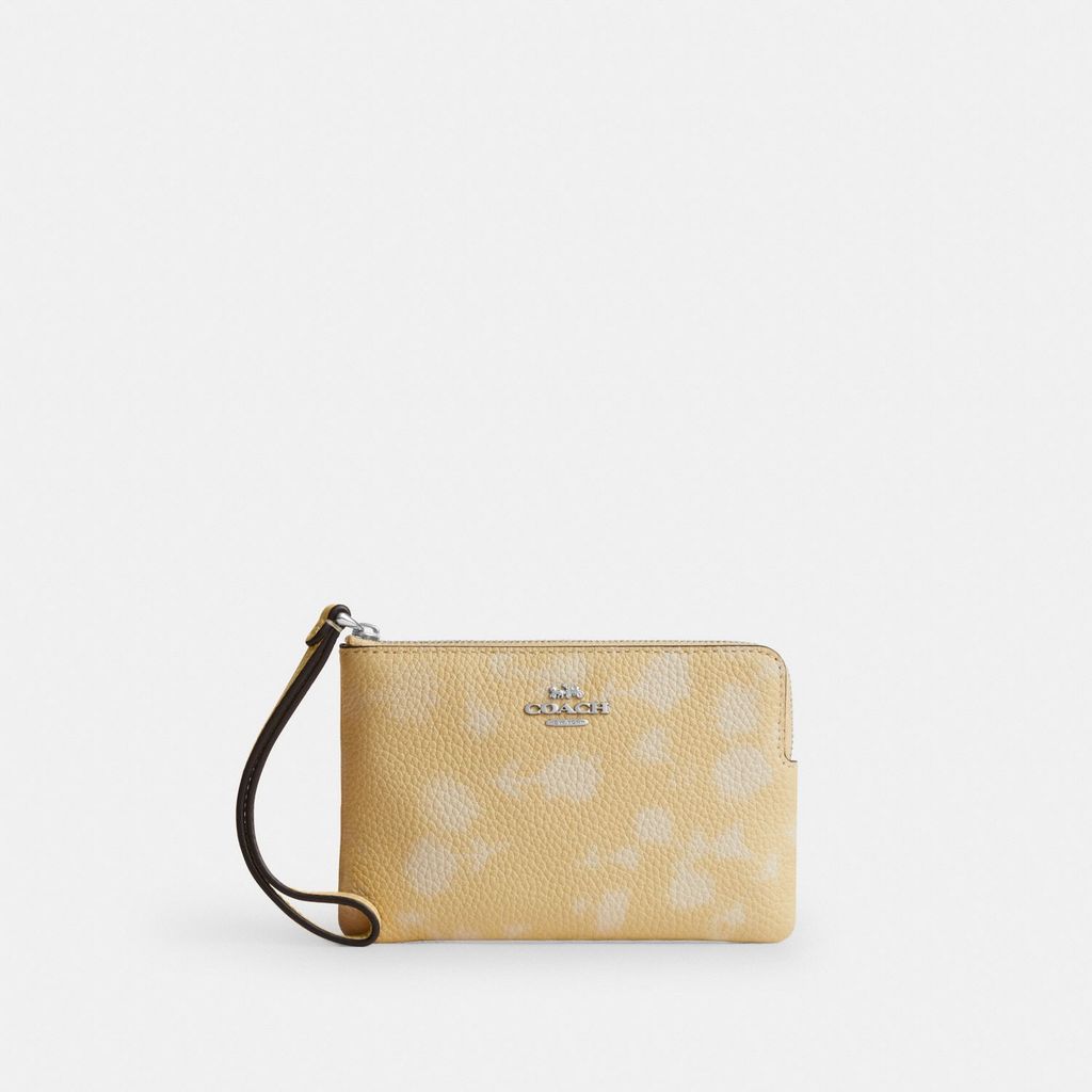Coach Corner Zip with Floral Print - Dompet Wanita