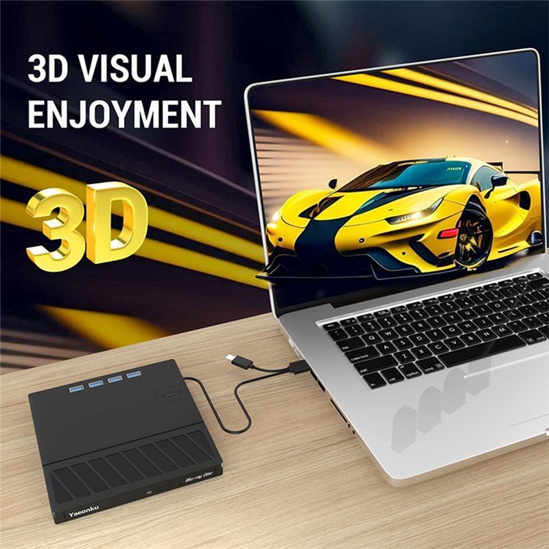 ABBG-USB 3.0 Type-C Multiplication External Blu-Ray Optical Drive CD/DVD/BD -/+RW Player Burner
