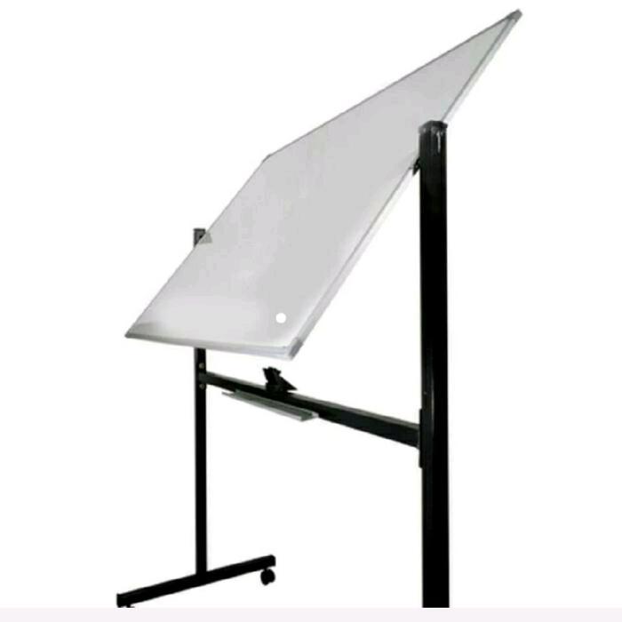 White board / Whiteboard / Papan tulis magnet 90X120 cm + stand terlaris
